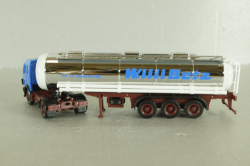 Mercedes SK 1735 LS tractor with semi-trailer tank "Willi Betz" 1989, blue/chrome, 826110, Herpa 1:87