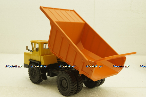 Белаз-7510 карьерный самосвал, желтый/оранжевый, Н005, Наш Автопром 1:43