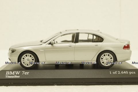 BMW 7 Series, E65 silver, 2001, 431020200, Minichamps 1:43