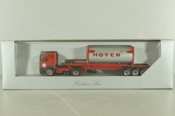 Mercedes SK 1850 tractor with semi trailer HOYER 1994, red, Herpa 1:87