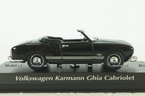 Volkswagen Karmann Ghia Cabriolet 1955, Black, 940051030, Maxichamps 1:43