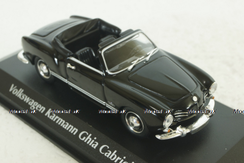 Volkswagen Karmann Ghia Cabriolet 1955, Black, 940051030, Maxichamps 1:43
