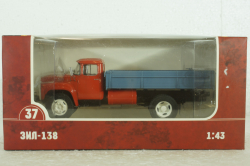 Зил-138 газобалонный, бортовой, красный/синий, Наши Грузовики №37, 1:43