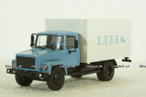 Газ-3307 Хлеб, голубой/белый, Наши Грузовики №4, 1:43