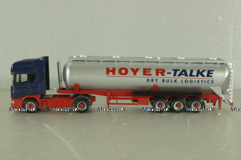 Scania TL with semi-trailer tank "Hoyer-talke", blue/grey, 147837, Herpa 1:87