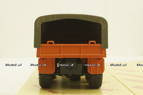 Краз-255Б борт с тентом, 1969 бежевый/красный, Н289, Наш Автопром 1:43