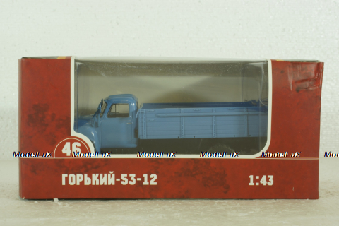 Газ-53-12 бортовой, голубой. Наши Грузовики №46, 1:43