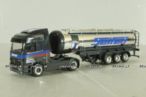 Mercedes Actros 1843 with semi-trailer tank "Seifert" grey/chrome, 144286, Herpa 1:87