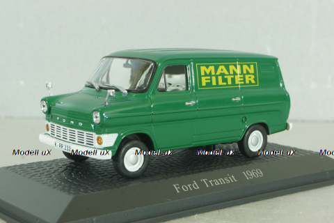 Ford Transit delivery bus " Mann Filter" 1969, green, 7421103, Atlas 1:43 Уценка!