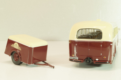 Mercedes-Benz O 6600 bus with trailer "Stuttgarter Sehloss Kurier" 1951 , red/cream, B66042533, Schuco 1:43