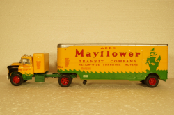 Chevrolet 9100 LCF Aero Mayflower Transit Company Moving Pup Trailer 1956  Golden Yellow Forest Green Semi-Remorque Americans #28 Altaya 1:43