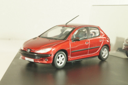 Peugeot 206 XT Berline 1998, red metallic, 472601, Norev 1:43