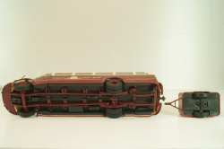 Mercedes-Benz O 6600 bus with trailer "Stuttgarter Sehloss Kurier" 1951 , red/cream, B66042533, Schuco 1:43