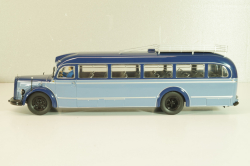 Mercedes-Benz O 6600  bus with figuren driver "Rothenburg O.D. Tauber"  1951 , blue/light blue, 02743, Schuco 1:43