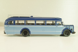 Mercedes-Benz O 6600  bus with figuren driver "Rothenburg O.D. Tauber"  1951 , blue/light blue, 02743, Schuco 1:43