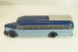 Mercedes-Benz O 6600  bus with figuren driver "Rothenburg O.D. Tauber"  1951 , blue/light blue, 02743, Schuco 1:43