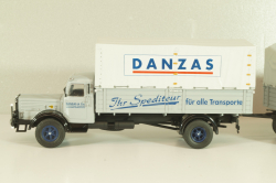 Bussing 8000 truck with trailer "Danzas" 1950 #1, grey, 06253, Schuco 1:43 