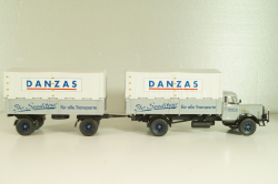 Bussing 8000 truck with trailer "Danzas" 1950 #2, grey, 06253, Schuco 1:43