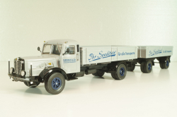 Bussing 8000 truck with trailer "Danzas" 1950 #2, grey, 06253, Schuco 1:43
