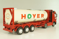 Mercedes-Benz Actros 1846 tractor with semi trailer tankwechsel system "Hoyer", red/white, 564/02, NZG 1:43