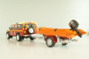 Land Rover Defender with boat on trailer SDIS Indre, Sapeurs-Pompiers №12, Altaya 1:43