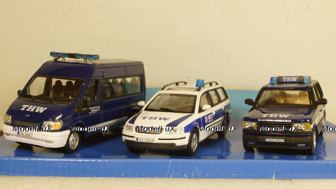 Range Rover P38, Volkswagen Passat, Ford Transit, Набор полиция THW, Cararama 1:43