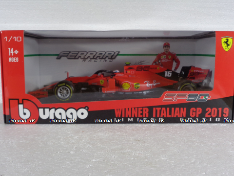 Ferrari SF90 #16 Formula 1, Charles Leclerc Winner Italian GP 2019 Bburago 1:18