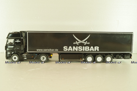 Mercedes-Benz Actros FH25 GigaSpace 4x2 2012 with semi-trailer "Sansibar", black, 8621/02, NZG 1:50 