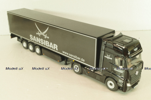 Mercedes-Benz Actros FH25 GigaSpace 4x2 2012 with semi-trailer "Sansibar", black, 8621/02, NZG 1:50 
