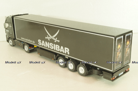 Mercedes-Benz Actros FH25 GigaSpace 4x2 2012 with semi-trailer "Sansibar", black, 8621/02, NZG 1:50 