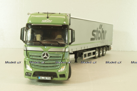 Mercedes-Benz Actros FH25 GigaSpace 4x2 2012 with semi-trailer "Stohr", green/silver, 8622/03, NZG 1:50