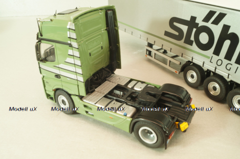 Mercedes-Benz Actros FH25 GigaSpace 4x2 2012 with semi-trailer "Stohr", green/silver, 8622/03, NZG 1:50