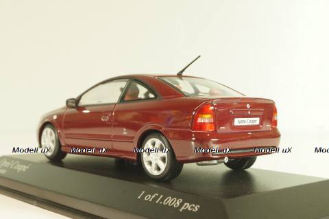 Opel Astra Coupe 2000, dark red, 430049124, Minichamps 1:43