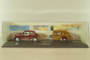 Volkswagen Beeatle with camping trailer, dark red, Cararama 1:43