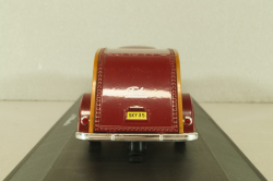 Volkswagen Beeatle with camping trailer, dark red, Cararama 1:43