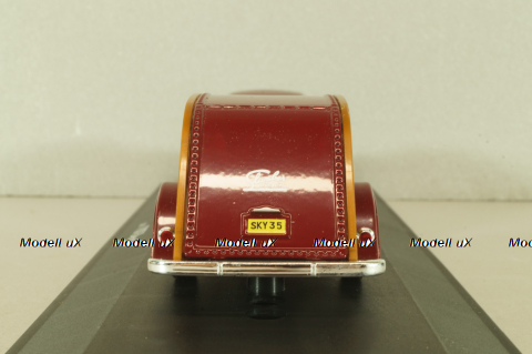 Volkswagen Beeatle with camping trailer, dark red, Cararama 1:43