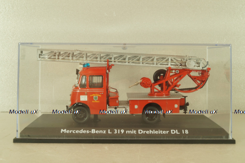 Mercedes L 319 "Feuerwehr" mit Drehleiter DL 18 1958, 02807, Schuco 1:43