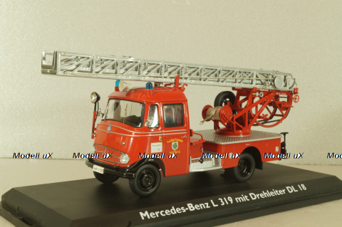 Mercedes L 319 "Feuerwehr" mit Drehleiter DL 18 1958, 02807, Schuco 1:43