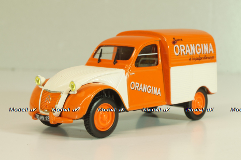 Citroen 2CV AZU Orangina 1955, white/orange,  Norev 1:43