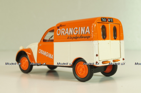 Citroen 2CV AZU Orangina 1955, white/orange,  Norev 1:43
