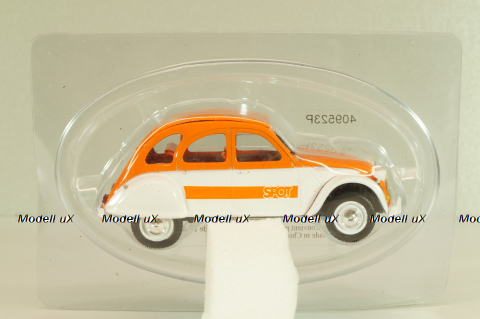 Citroën 2CV spot 1976, white/orange, 409523P, Norev 1:43