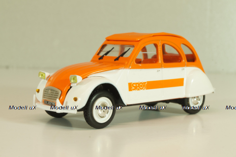 Citroën 2CV spot 1976, white/orange, 409523P, Norev 1:43