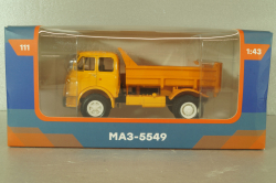 Маз-5549 самосвал, оранжевый, Легендарные грузовики СССР №111, Modimio 1:43