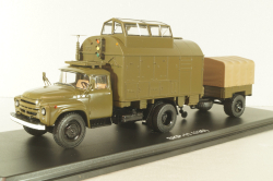 СКП-11(130) Стартовый командный пункт на шасси Зил-130 с прицепом 1962, хаки, военный, SSM7069, SSM 1:43