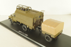 СКП-11(130) Стартовый командный пункт на шасси Зил-130 с прицепом 1962, хаки, военный, SSM7069, SSM 1:43
