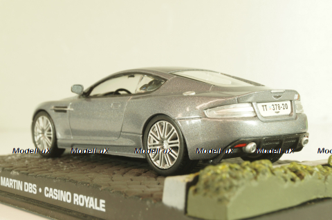 Aston Martin DBS from movie "Casino Royale" 2006, silver, James Bond Modellauto Collection #5, Altaya 1:43