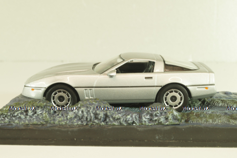 Chevrolet Corvette (C4) from movie "A view to a kill" 1985, silver, James Bond Modellauto Collection #37, Altaya 1:43