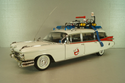 Cadillac Ecto 1 from movie car Ghostbusters with tools, white, W1176, Hot Wheels Elit 1:18
