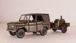 Уаз-469 с прицепом полевая кухня, Агат 1:43