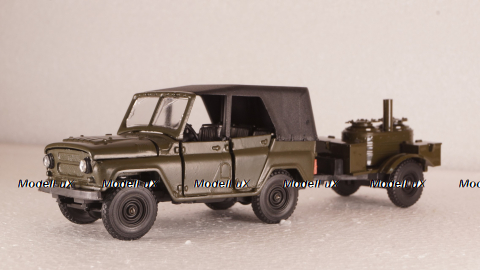 Уаз-469 с прицепом полевая кухня, Агат 1:43